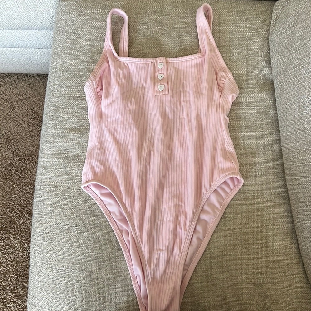 Pale pink target one piece